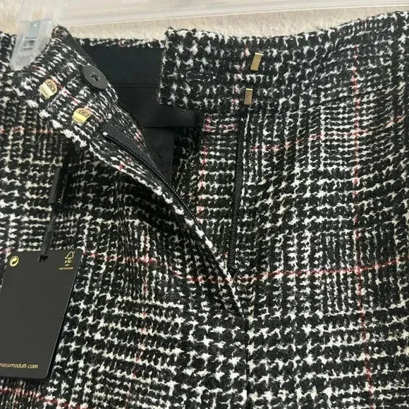 Massimo Dutti Wool Tweed Straight Leg High Waist Formal Trousers Pants - Picture 5 of 8